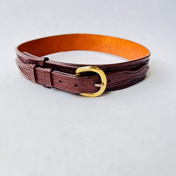 Don Hume Basket weave pattern belt, brown, Size 30 - Picture 1 of 7